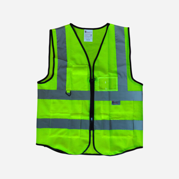 SPARTAN-GUARD-SAFETY-VEST-120GSM-FABRIC-MESH-MULTI-POCKET-ZIPPERED-GREEN